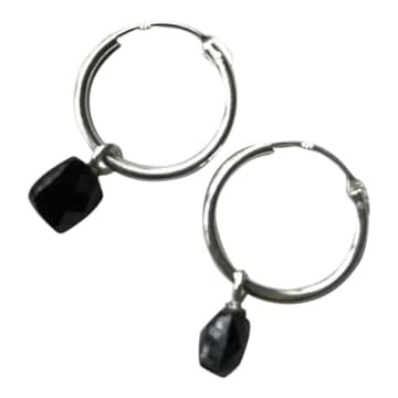 Window Dressing The Soul Small Black Onyx Hoop Earrings