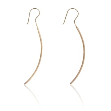 Collardmanson Rose Gold Long Plated Silver Curved Earrings