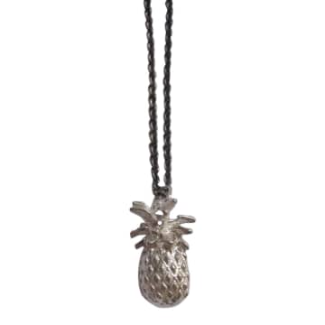 Collardmanson 925 Silver Pineapple Necklace In Metallic