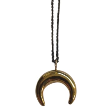 Collardmanson Gold 925 Silver Crescent Moon Necklace