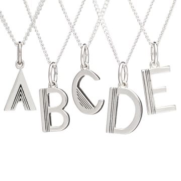 Rachel Jackson Silver D Initial Necklace In Metallic