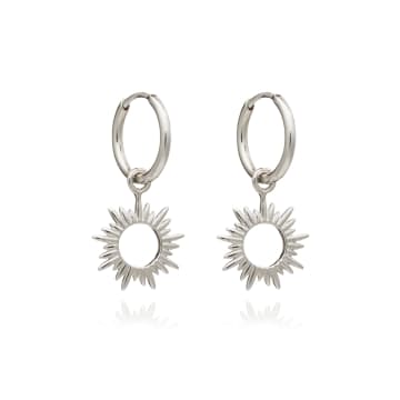 Rachel Jackson Silver Sunrays Mini Hoop Earrings In Metallic