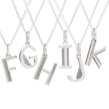 Rachel Jackson London Silver Letter K Initial Necklace In Metallic