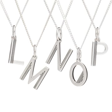 Rachel Jackson London Silver Letter L Initial Necklace In Metallic