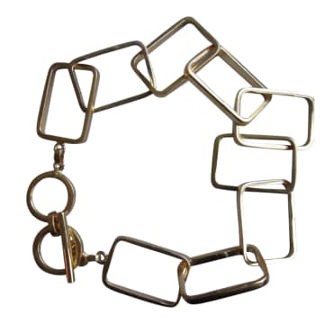 Collardmanson Gold Plated Rectangle Link Bracelet