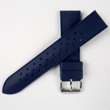 Black Bough Blue Silicone Tropical Style Watch Strap