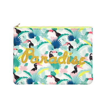 Ginger Lifestyle Tropical Paradise Zip Pouch In Multi