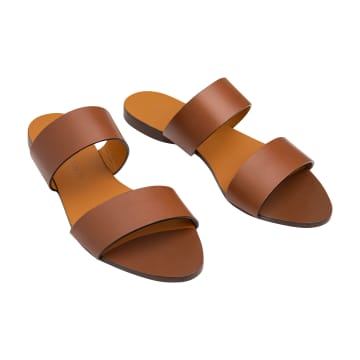 La Portegna Alejandra Natural Leather Sandals In Brown