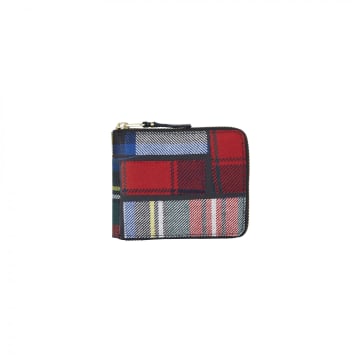 Comme Des Garçons Cdg Wallet Tartan Patchwork Red (sa7100tp)