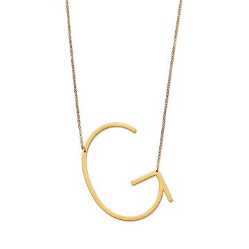 Nordic Muse Waterproof 18k Gold Initial Letter Pendant Necklace, G