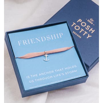 Posh Totty Designs Sterling Silver Friendship Bracelet Giftbox In Metallic