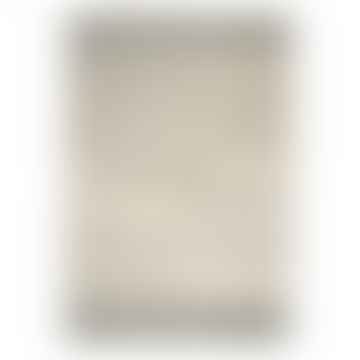 Tapis en laine de style berbère - Blanc avec rayures grises et détails à pampilles (comme on le voit dans le magazine Living Etc)