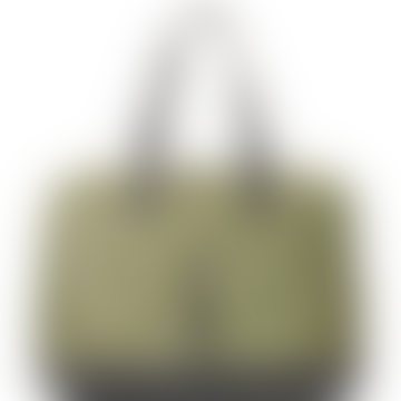 Green Dave Large Waxed Canvas Bridle Leather Travel Holdall