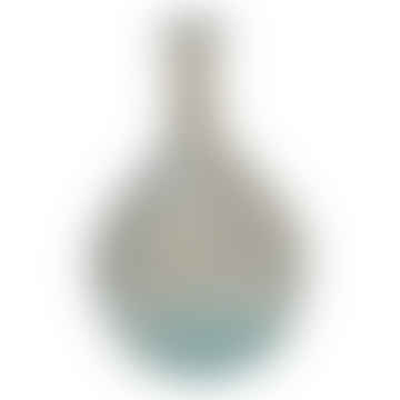 Blauer Glas Bubble Bottle Vase