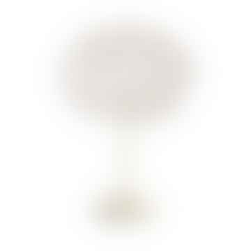 Lámpara de mesa de pluma blanca media con soporte de latón cepillado Santé