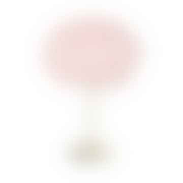Lámpara de mesa de plumas de rosa de luz media con soporte de latón cepillado