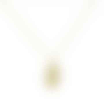 Golden White Shell Pendant Sterling Silver Necklace