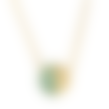 Green Gold Plated Copper Moon C Necklace