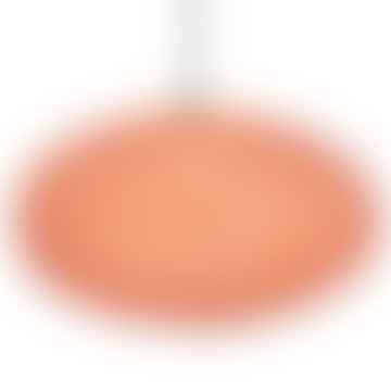 Paralume pendente in cotone color crema e anello arancione da 60 cm