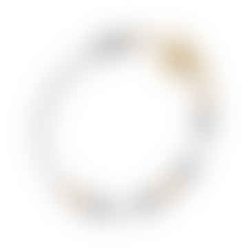 Bracciale Dani con perle di vetro placcato oro 24k - Grigio nuvola