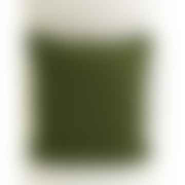40 x 40cm Small Green and Dark Green Woolen Punto Pillow