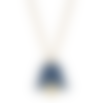 Navy John Soane Flower Pendant Necklace