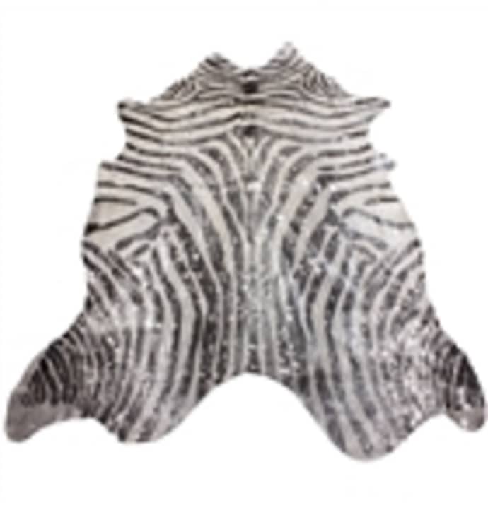 Trouva Metallic Zebra Cowhide Rug