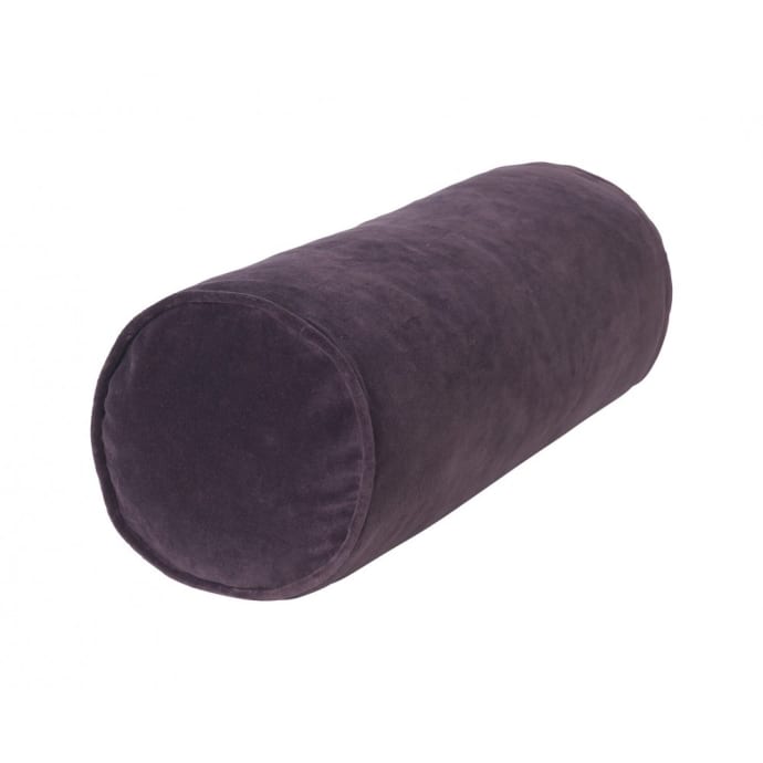 grey velvet bolster cushion