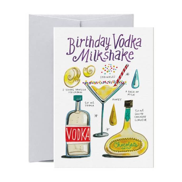 Trouva Carte De Recette De Lait De Vodka D Anniversaire