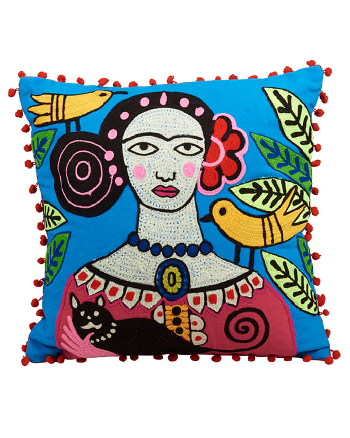 Trouva Frida Kahlo With Birds Cushion