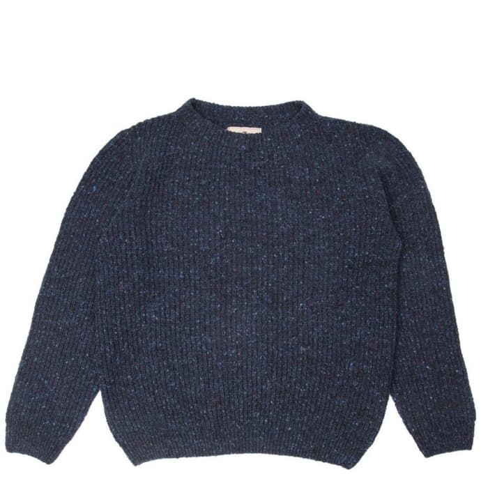 Trouva: Navy Merino Donegal Wool Jumper