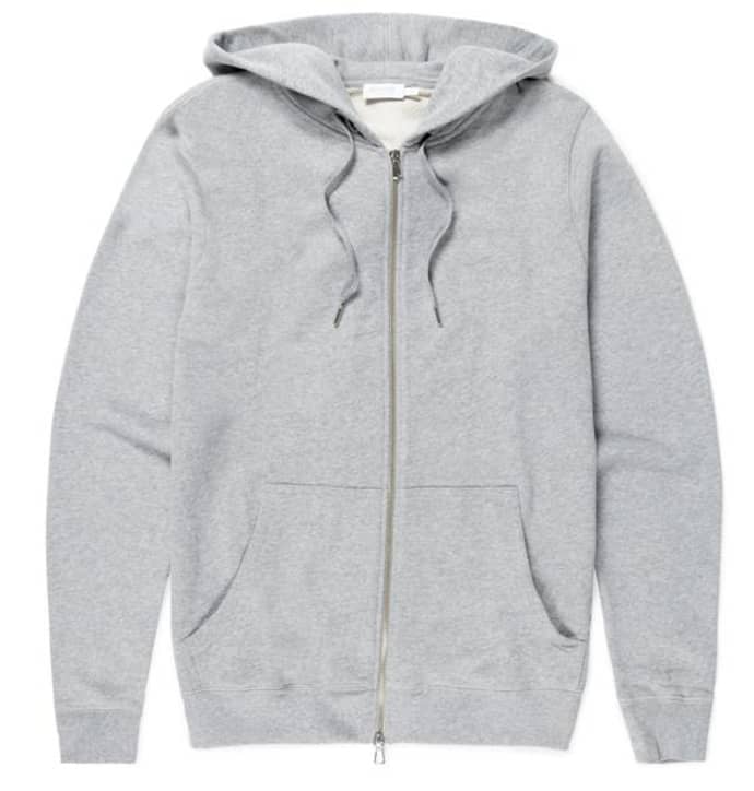 Trouva: Grey Melange Zip Up Hoody