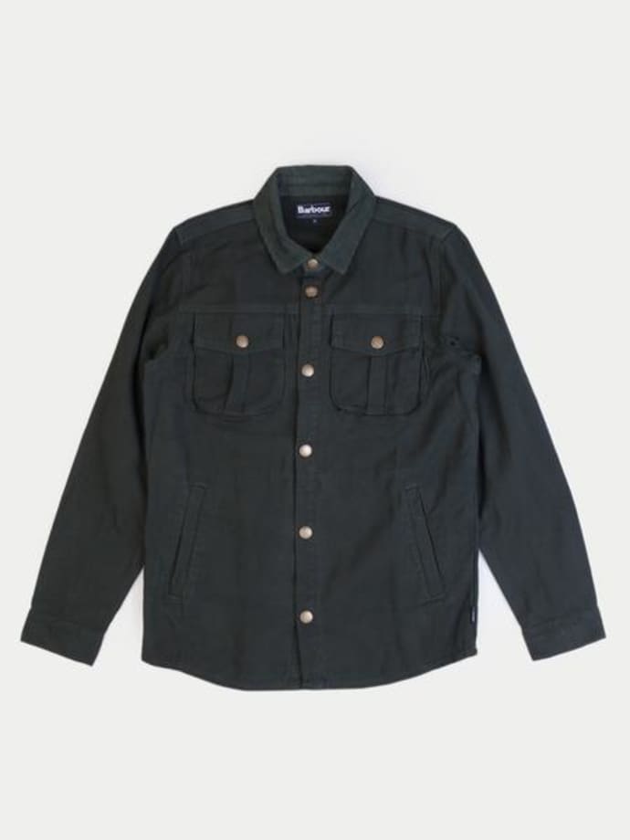 barbour deck overshirt seaweed