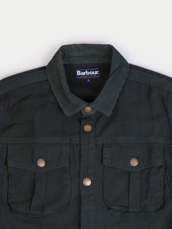 barbour deck overshirt sand