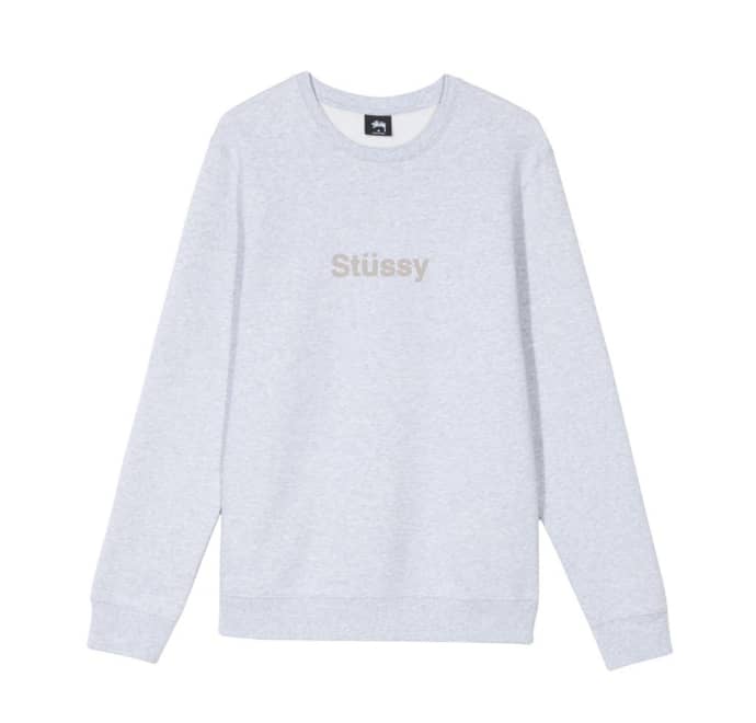 stussy weld applique crew sweatshirt