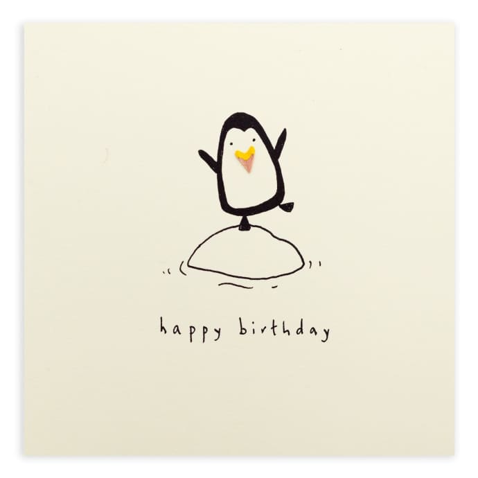 Trouva Geburtstag Pinguin Bleistift Spane Karte