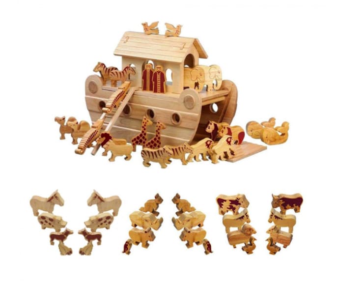 Trouva: Fair Trade Giant Natural Wood Noahs Ark Toy