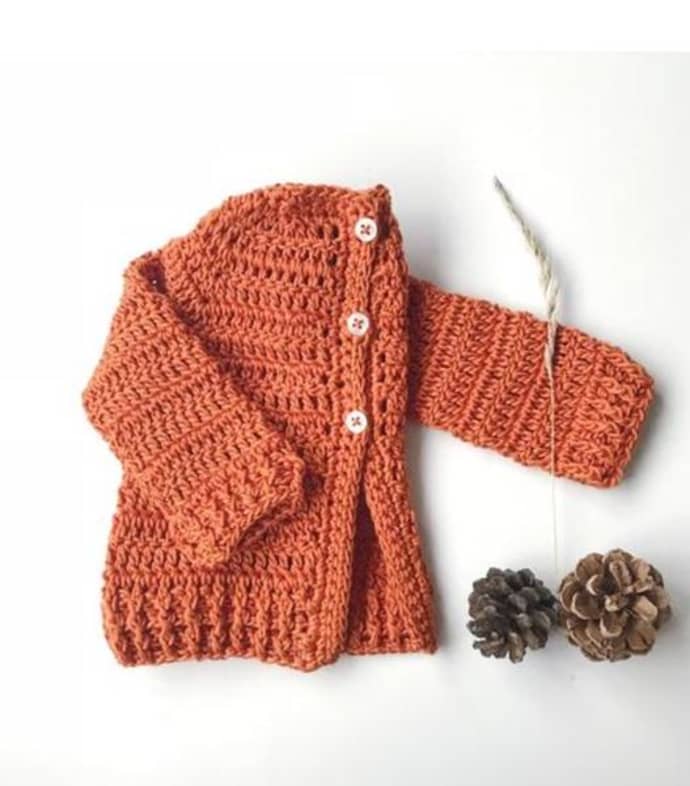 Trouva Stachelbeer Narr Handgemachte Pima Cotton Babies Cardigan