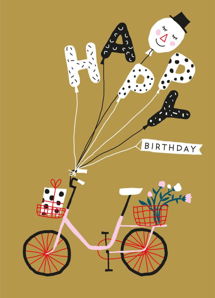 Trouva Carte Postale De Velo De Joyeux Anniversaire