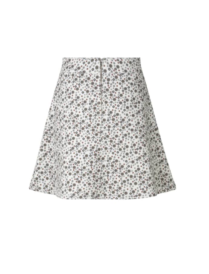 Trouva: Fresh Organic Print Stella Skirt - White Flower Print