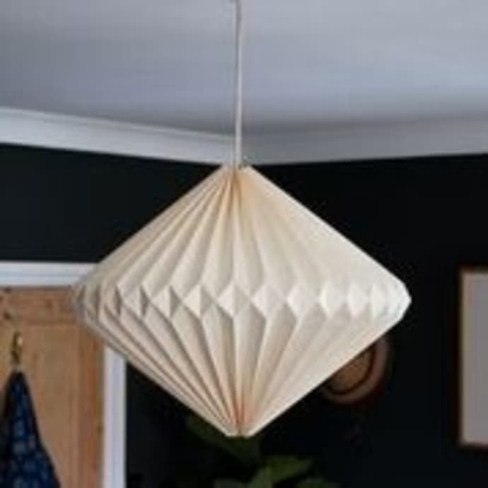 Artisans Adventurers Large Natural Calico Indian Recycled Paper Light Shade