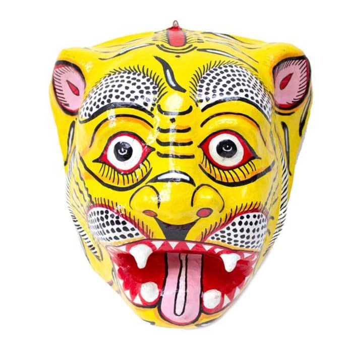 Trouva: Indian Paper Mache Tiger Mask Yellow