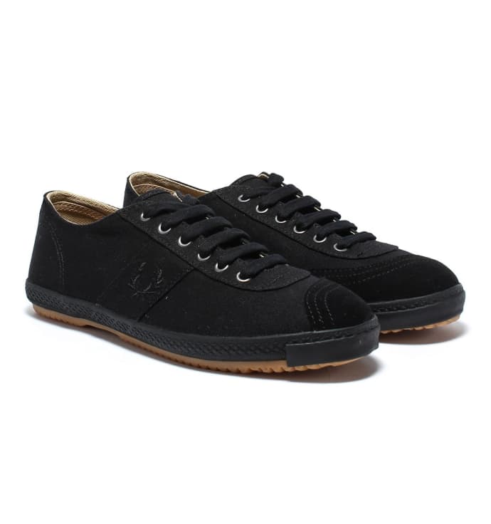 fred perry black canvas shoes