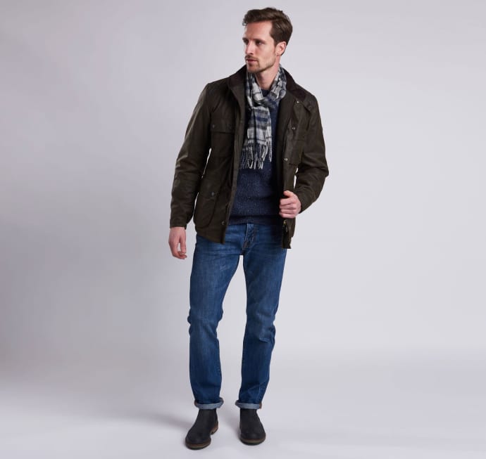 barbour weir wax jacket olive