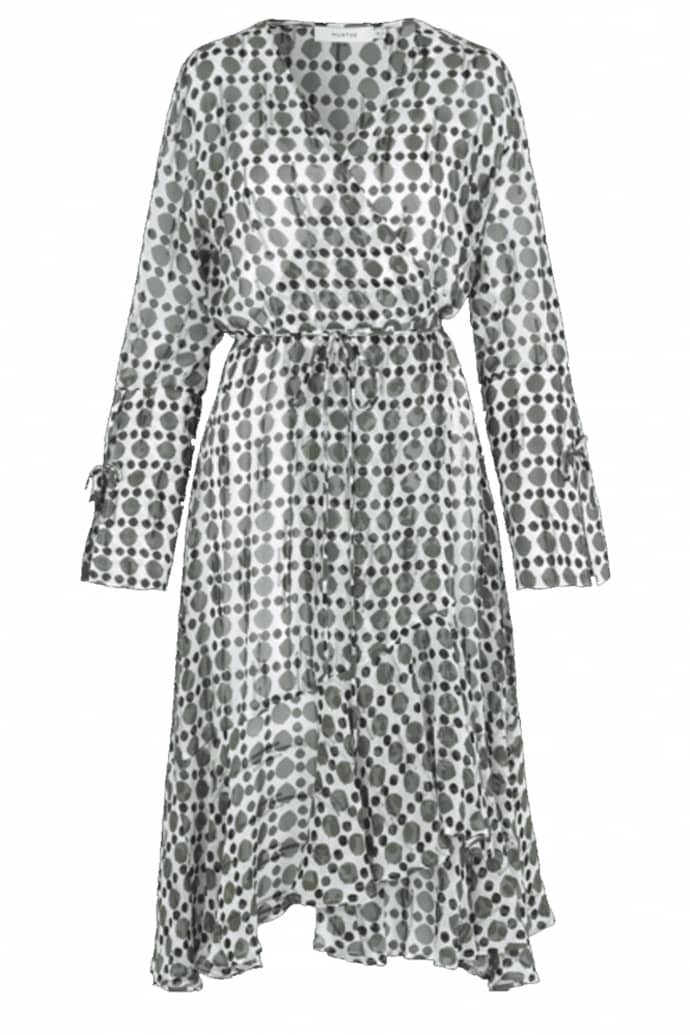 Trouva: Earth Spotty Long Sleeve Wrap Dress