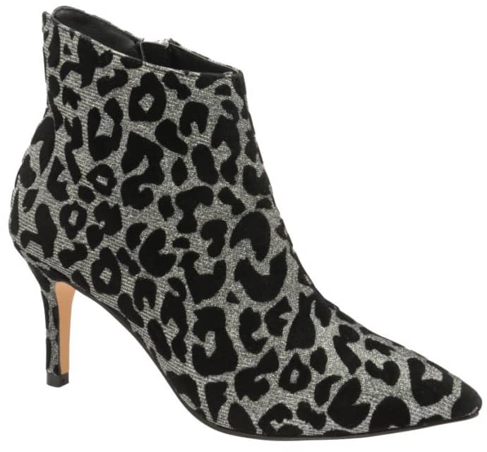 leopard heel ankle boots