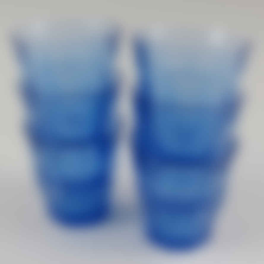 Duralex Box of 6 Blue 'Picardie' Drinking Glasses   