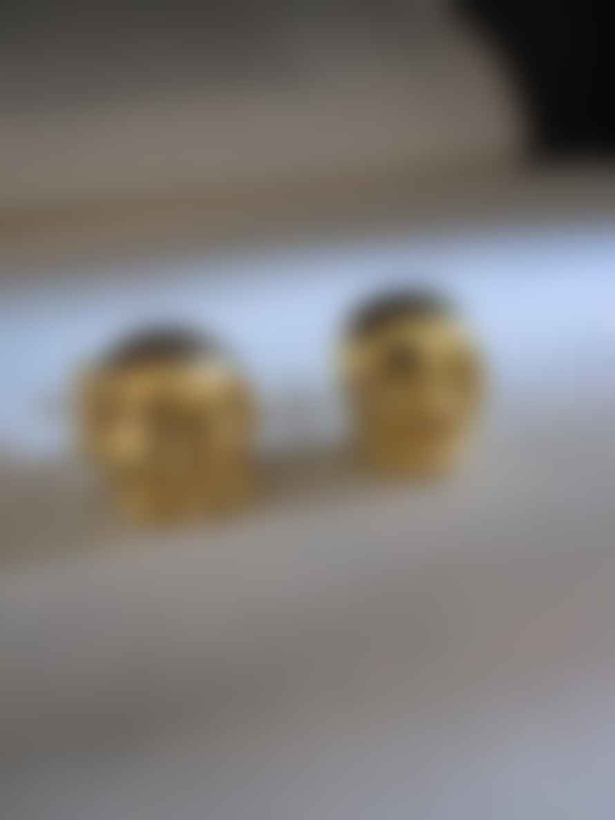 CollardManson Gold Plated Skull Stud Earrings