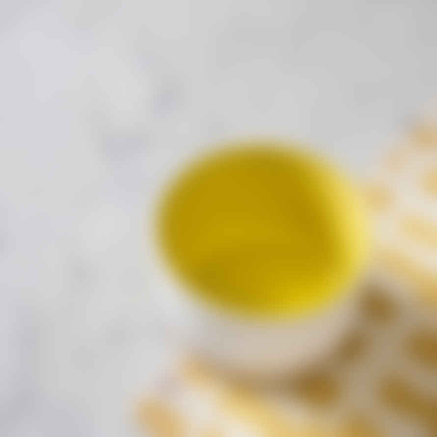 Mini White & Canary Yellow Round Bowl 