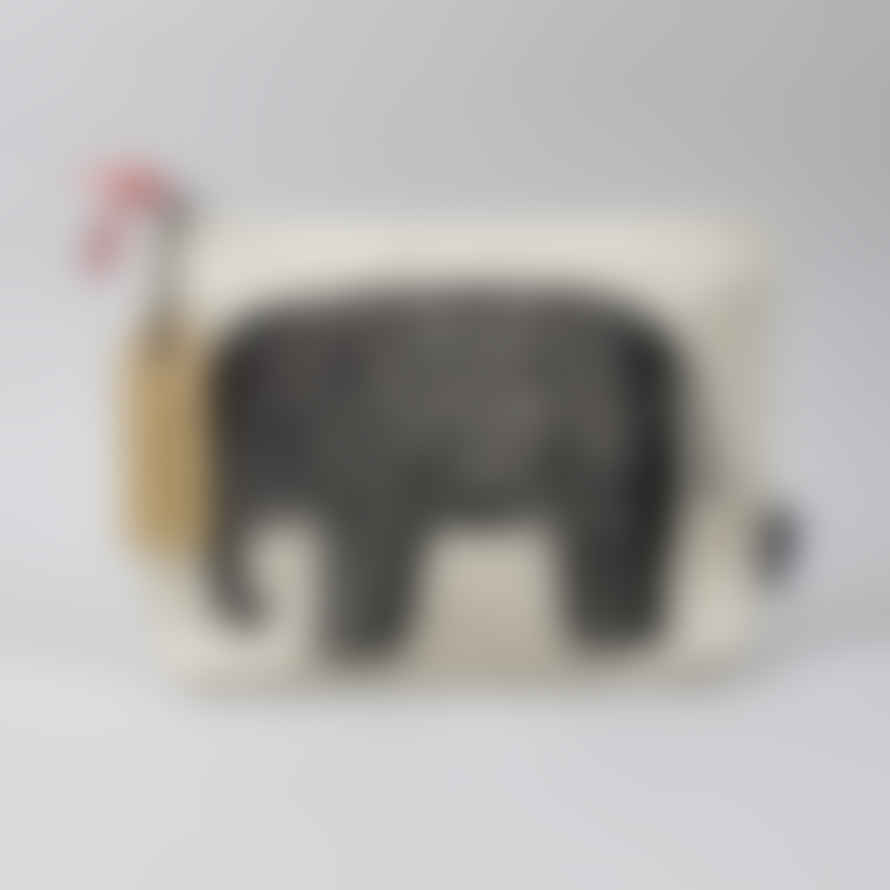 Chase & Wonder Baby Elephant Canvas Zip Wash Bag  